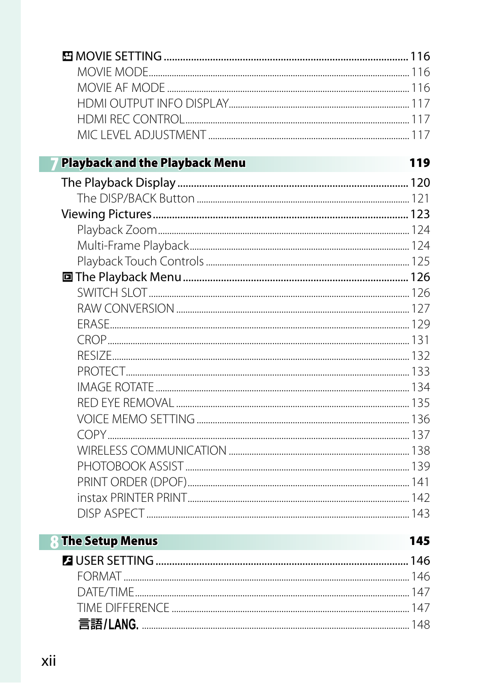 Xii 1 | FujiFilm GFX 50S User Manual | Page 12 / 268