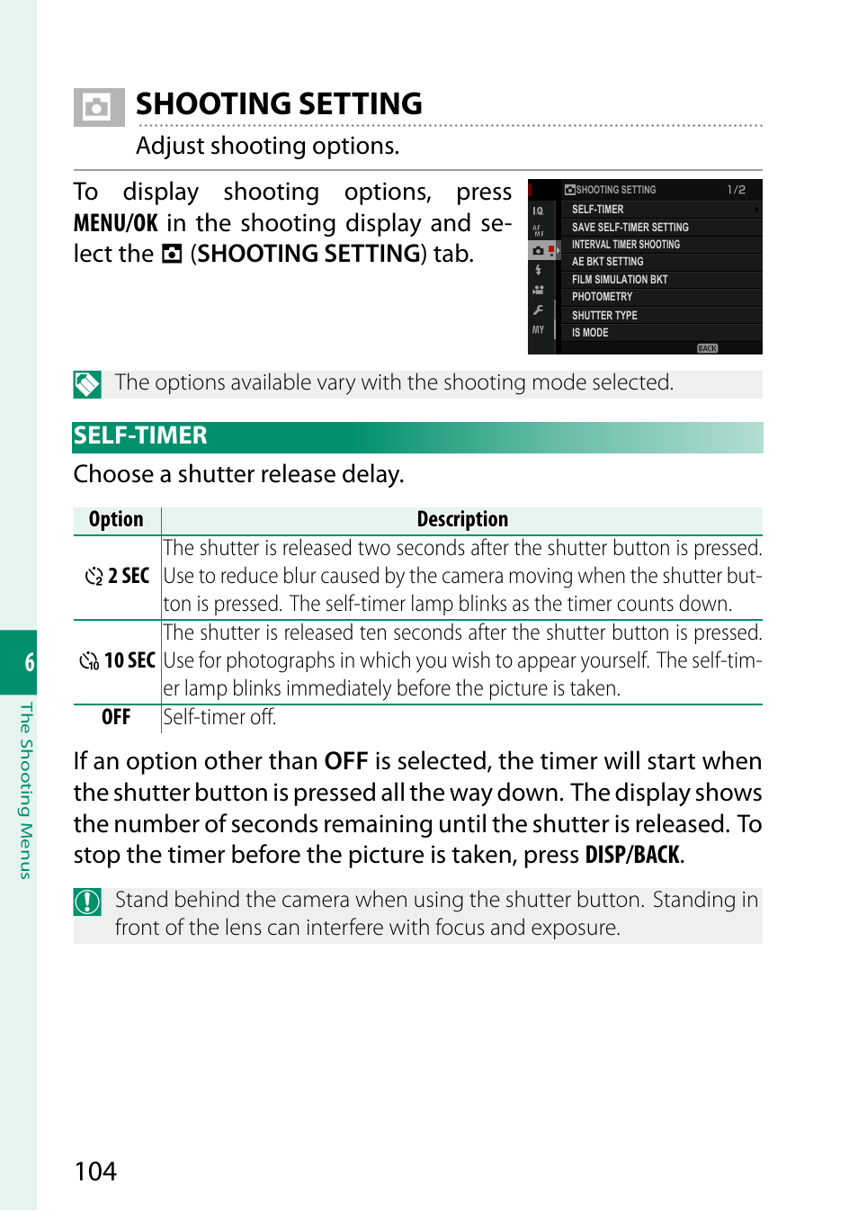 Shooting setting | FujiFilm GFX 50S User Manual | Page 122 / 268