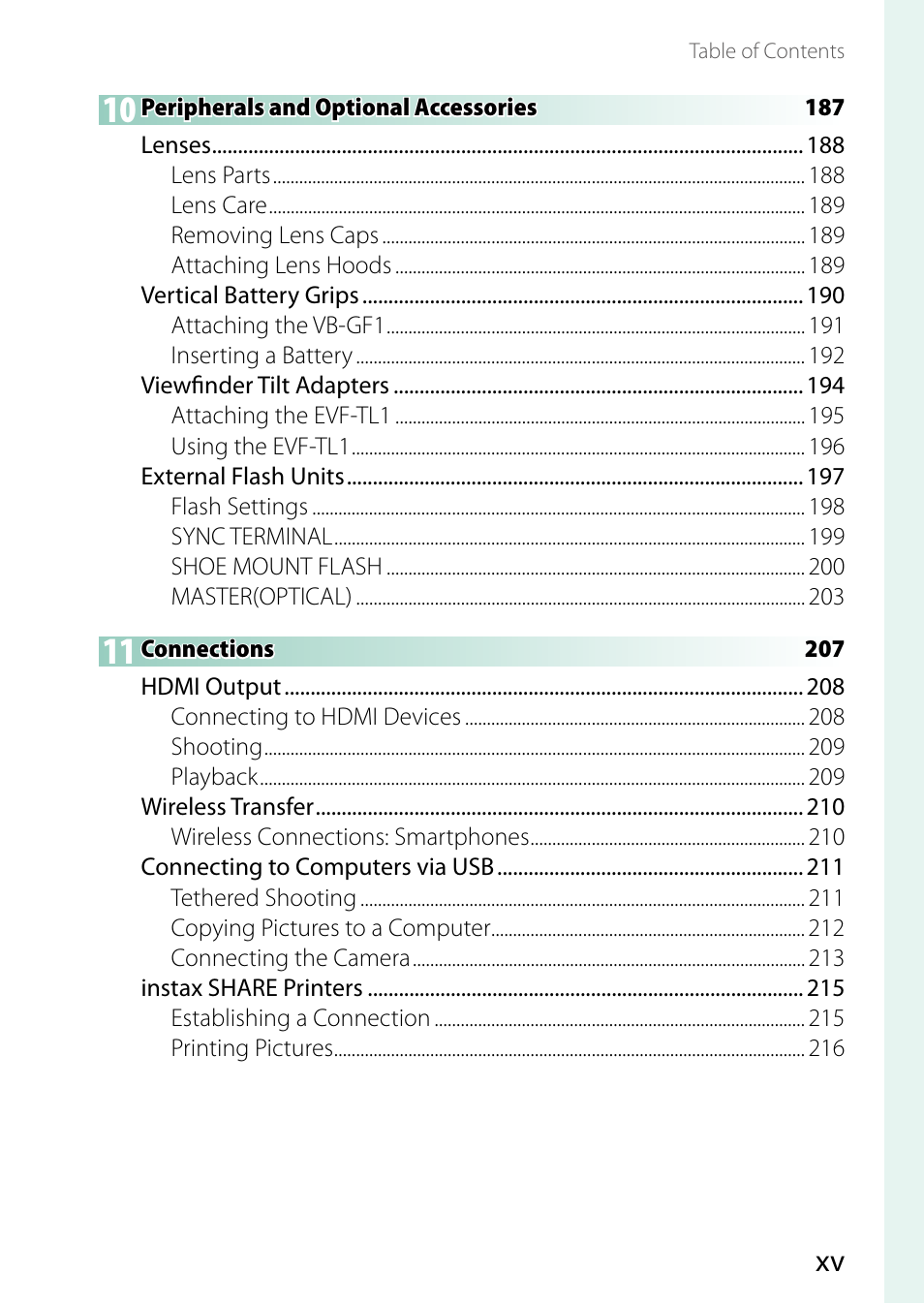 Xv 1 | FujiFilm GFX 50S User Manual | Page 15 / 268