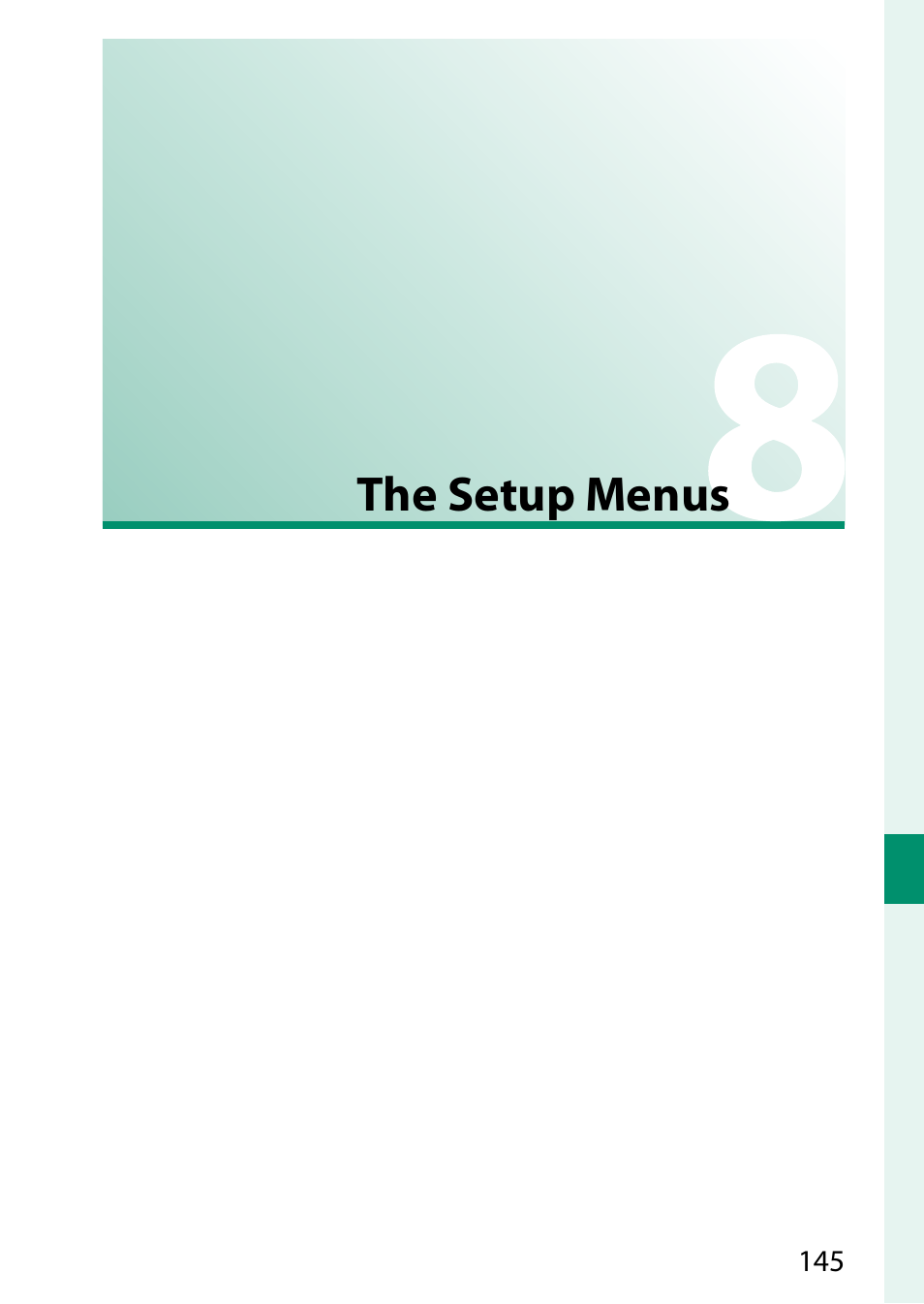 The setup menus | FujiFilm GFX 50S User Manual | Page 163 / 268