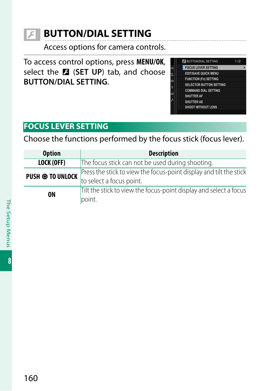 Button/dial setting | FujiFilm GFX 50S User Manual | Page 178 / 268