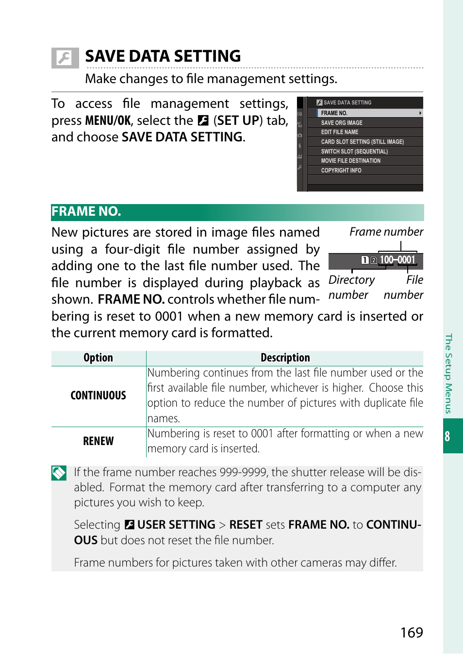 Save data setting | FujiFilm GFX 50S User Manual | Page 187 / 268