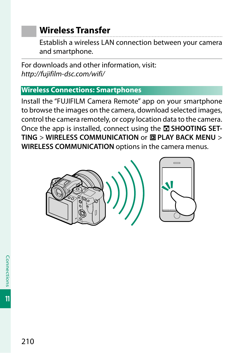 Wireless transfer | FujiFilm GFX 50S User Manual | Page 228 / 268