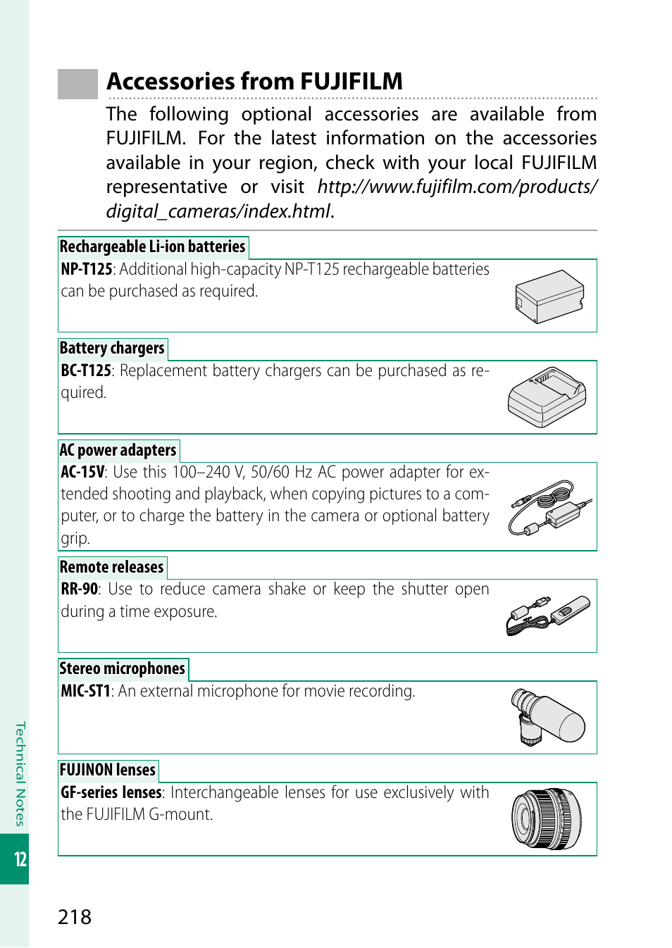 Accessories from fujifilm | FujiFilm GFX 50S User Manual | Page 236 / 268