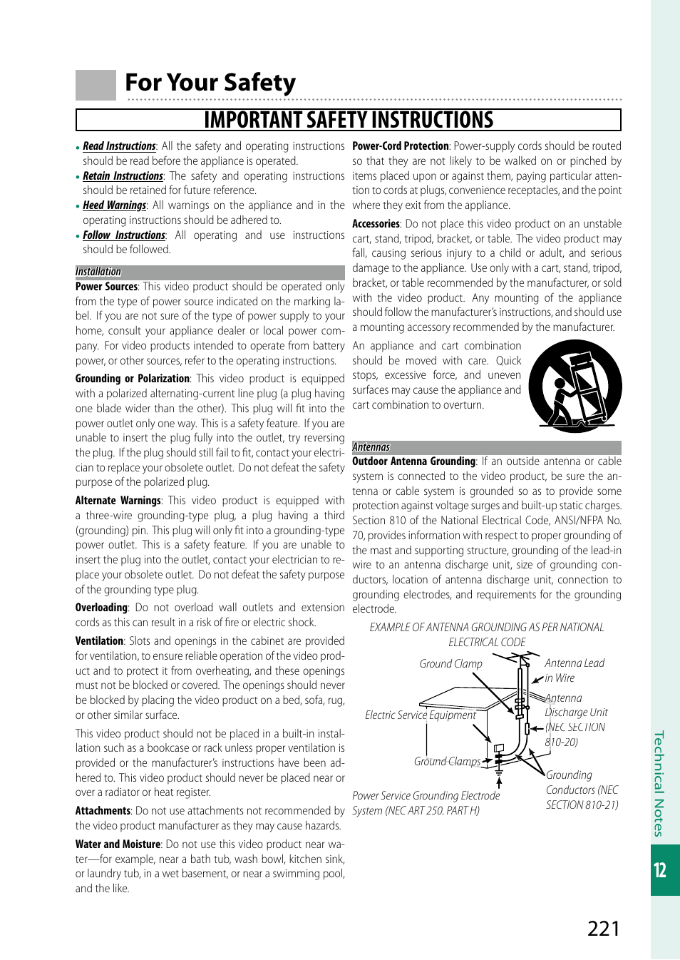 For your safety, Important safety instructions | FujiFilm GFX 50S User Manual | Page 239 / 268