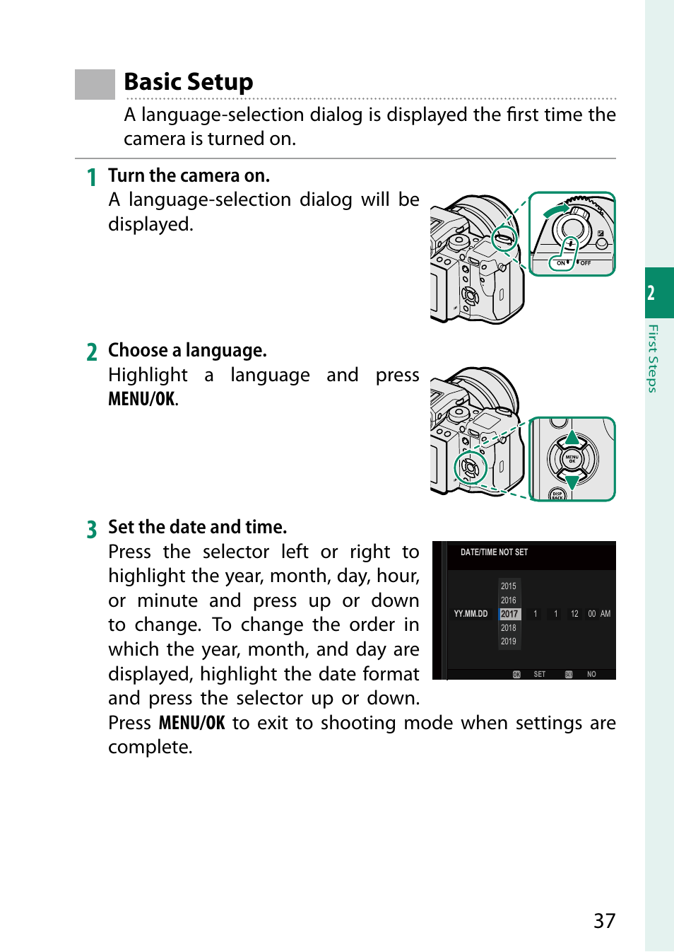 Basic setup | FujiFilm GFX 50S User Manual | Page 55 / 268