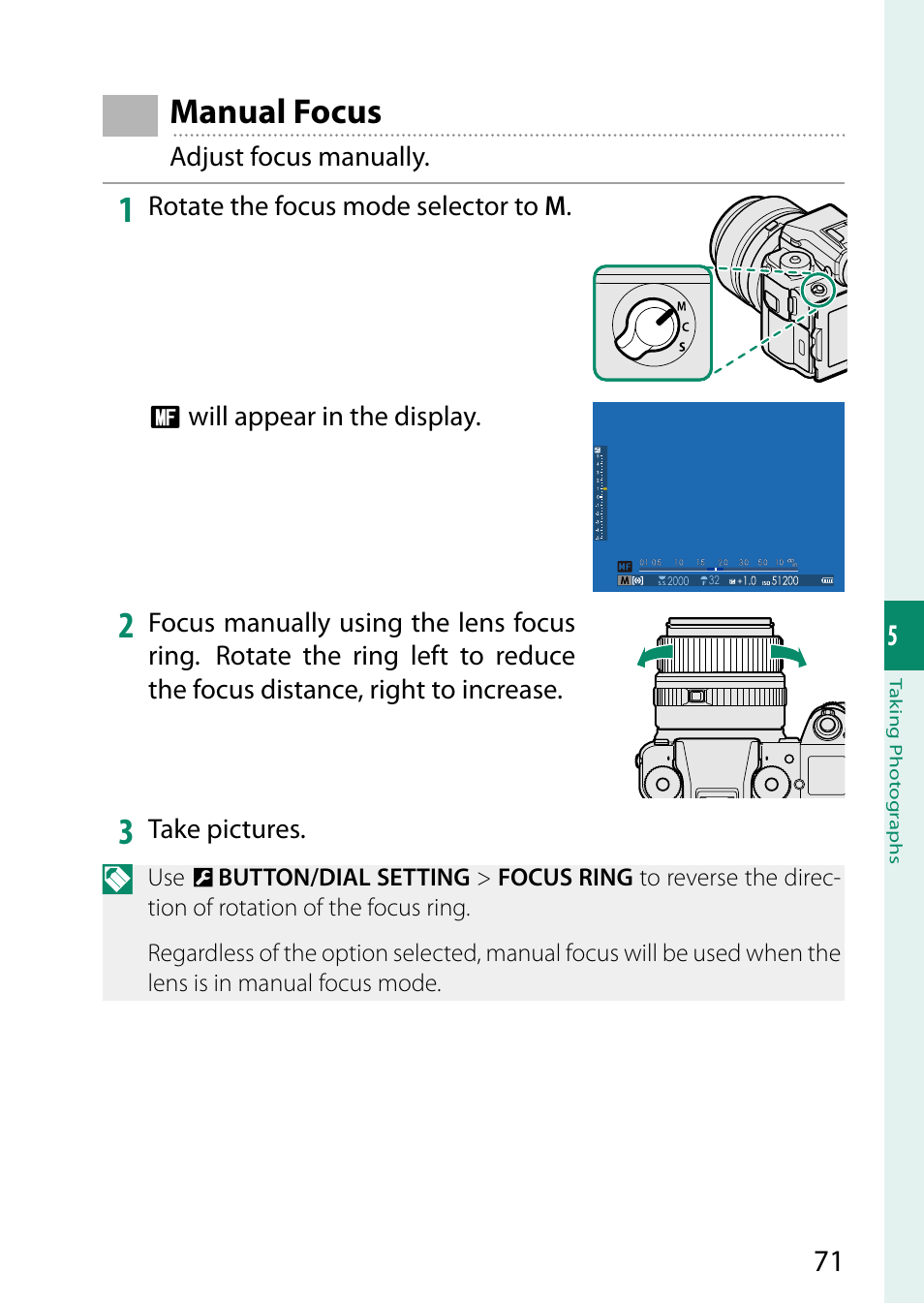 Manual focus | FujiFilm GFX 50S User Manual | Page 89 / 268