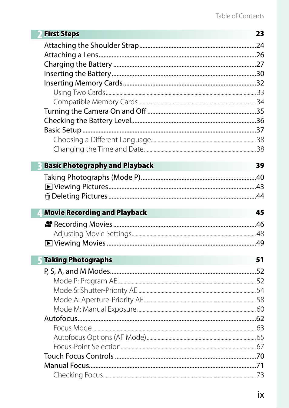 Ix 1 | FujiFilm GFX 50S User Manual | Page 9 / 268