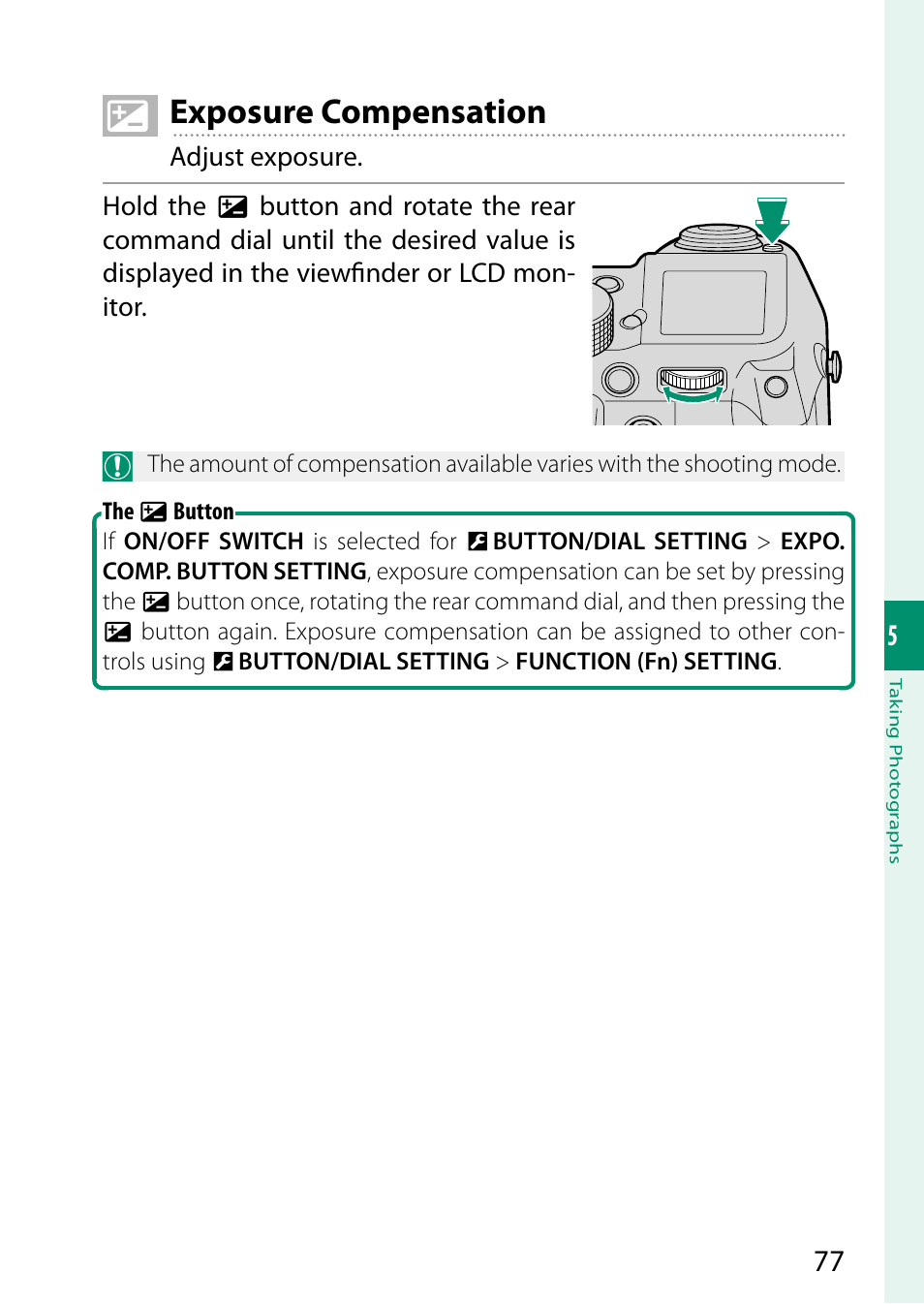 Exposure compensation | FujiFilm GFX 50S User Manual | Page 95 / 268