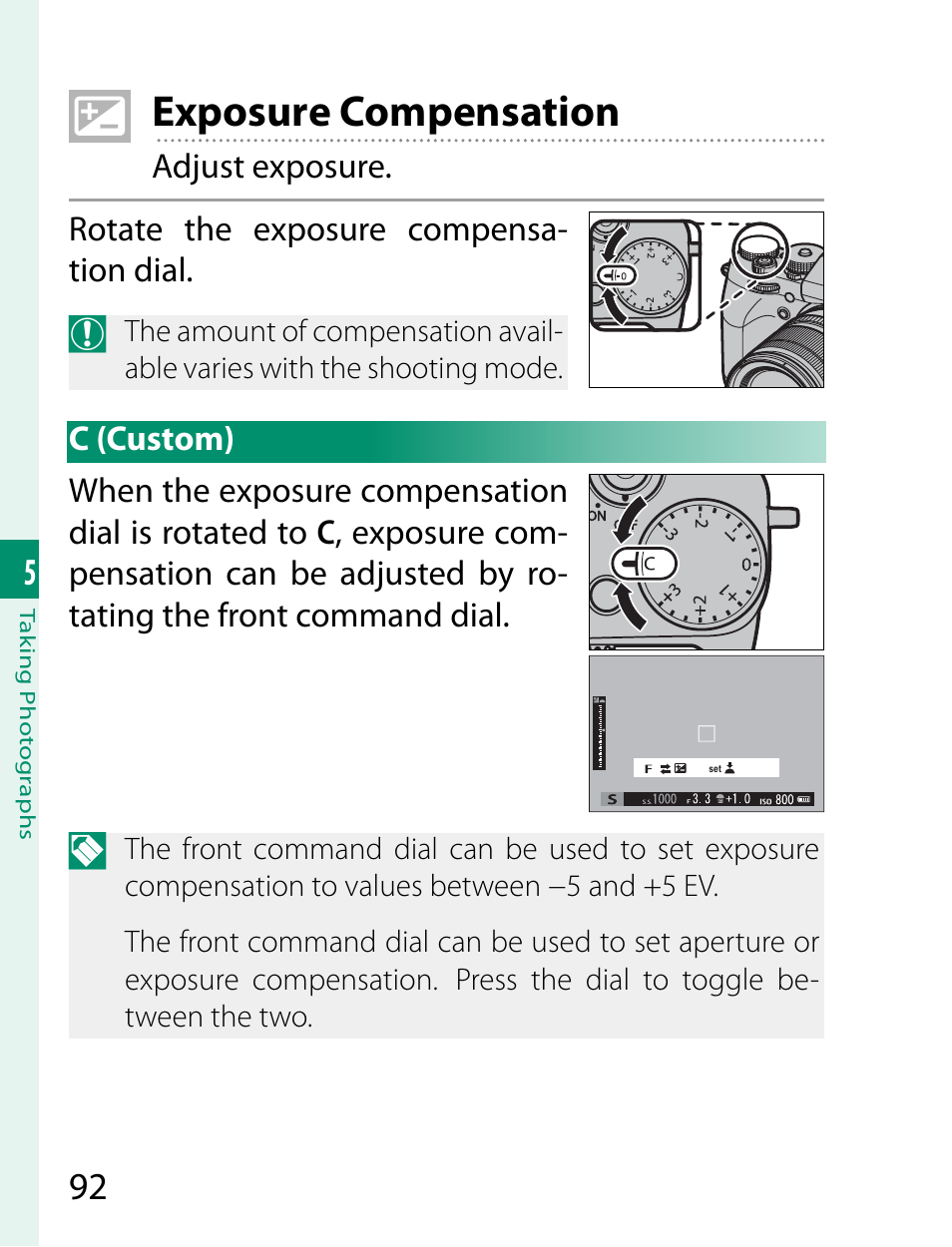 Exposure compensation | FujiFilm X-T2 User Manual | Page 114 / 368