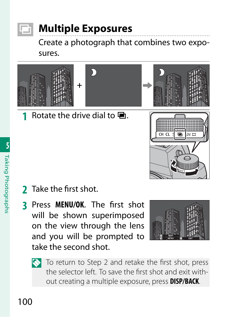 Multiple exposures | FujiFilm X-T2 User Manual | Page 122 / 368