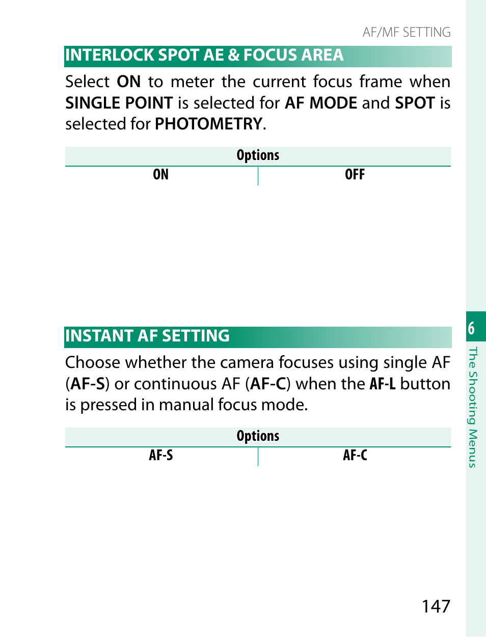 T ae & focus area | FujiFilm X-T2 User Manual | Page 169 / 368