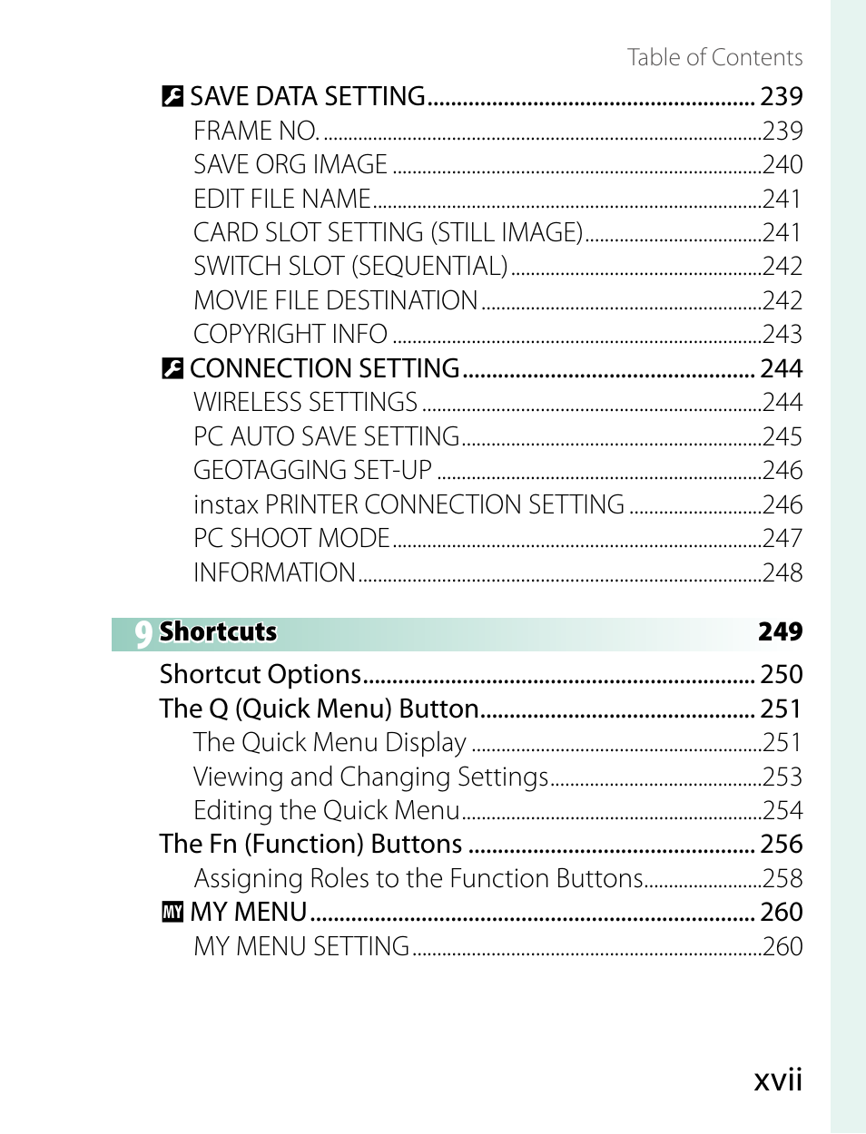 Xvii | FujiFilm X-T2 User Manual | Page 17 / 368