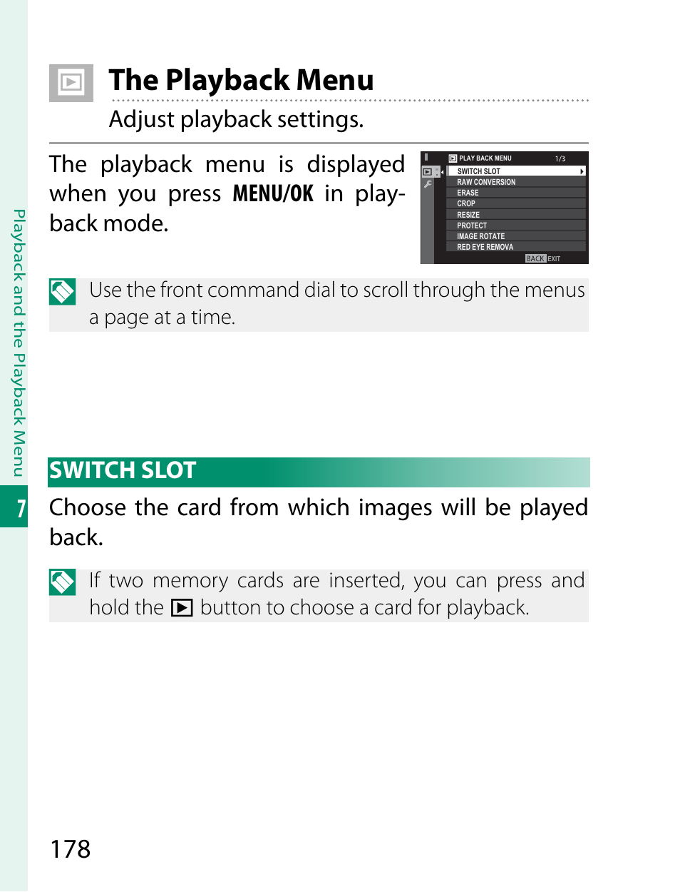 The playback menu | FujiFilm X-T2 User Manual | Page 200 / 368