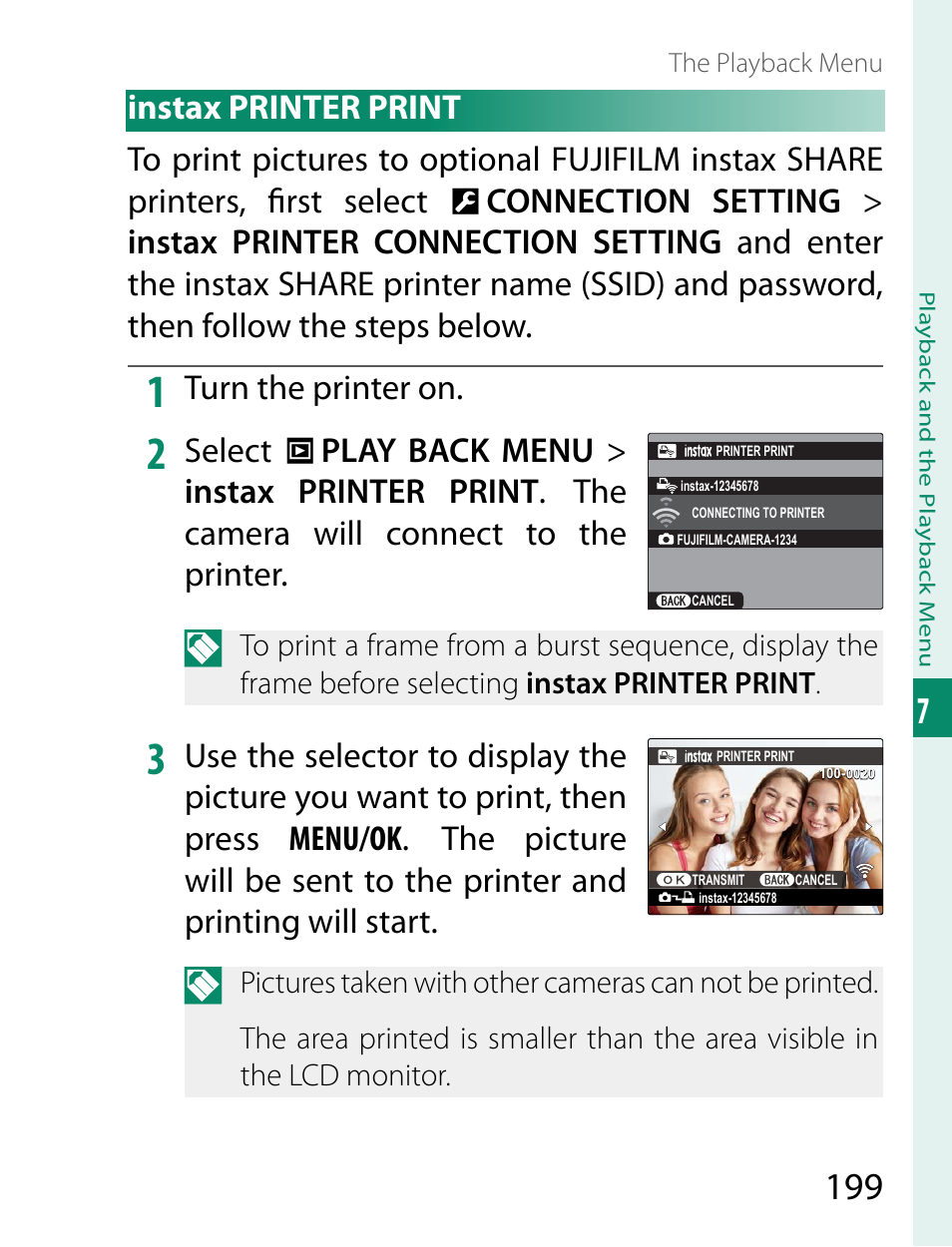 Turn the printer on | FujiFilm X-T2 User Manual | Page 221 / 368