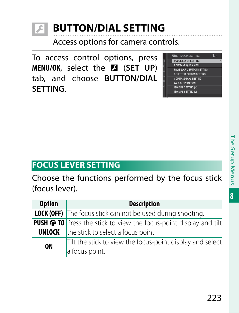 Button/dial setting | FujiFilm X-T2 User Manual | Page 245 / 368