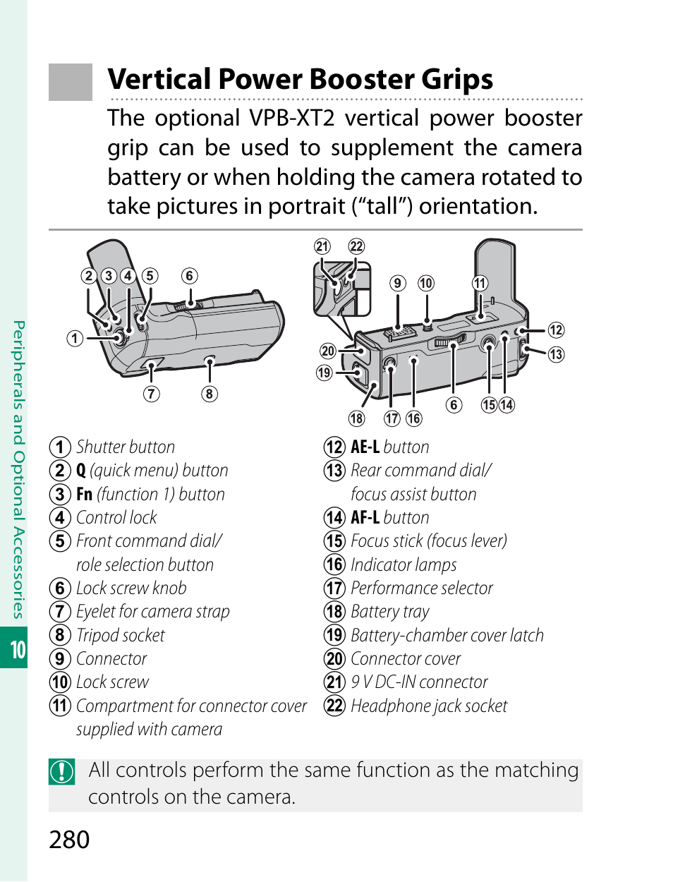 Vertical power booster grips | FujiFilm X-T2 User Manual | Page 302 / 368