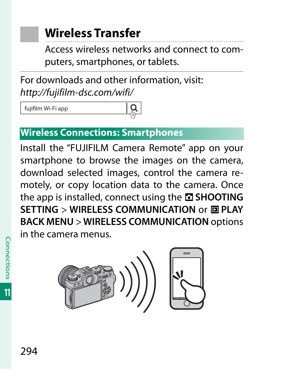 Wireless transfer | FujiFilm X-T2 User Manual | Page 316 / 368