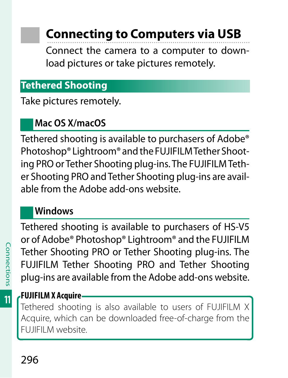 Connecting to computers via usb | FujiFilm X-T2 User Manual | Page 318 / 368