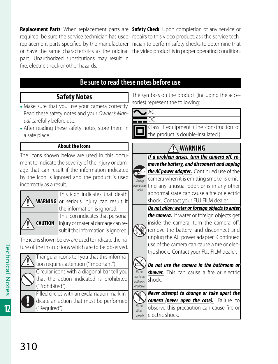 Warning | FujiFilm X-T2 User Manual | Page 332 / 368