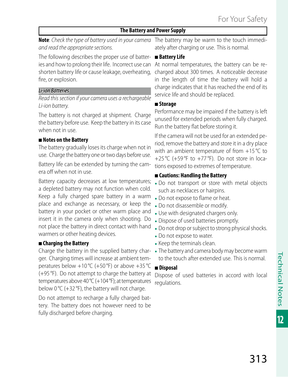 For your safety | FujiFilm X-T2 User Manual | Page 335 / 368