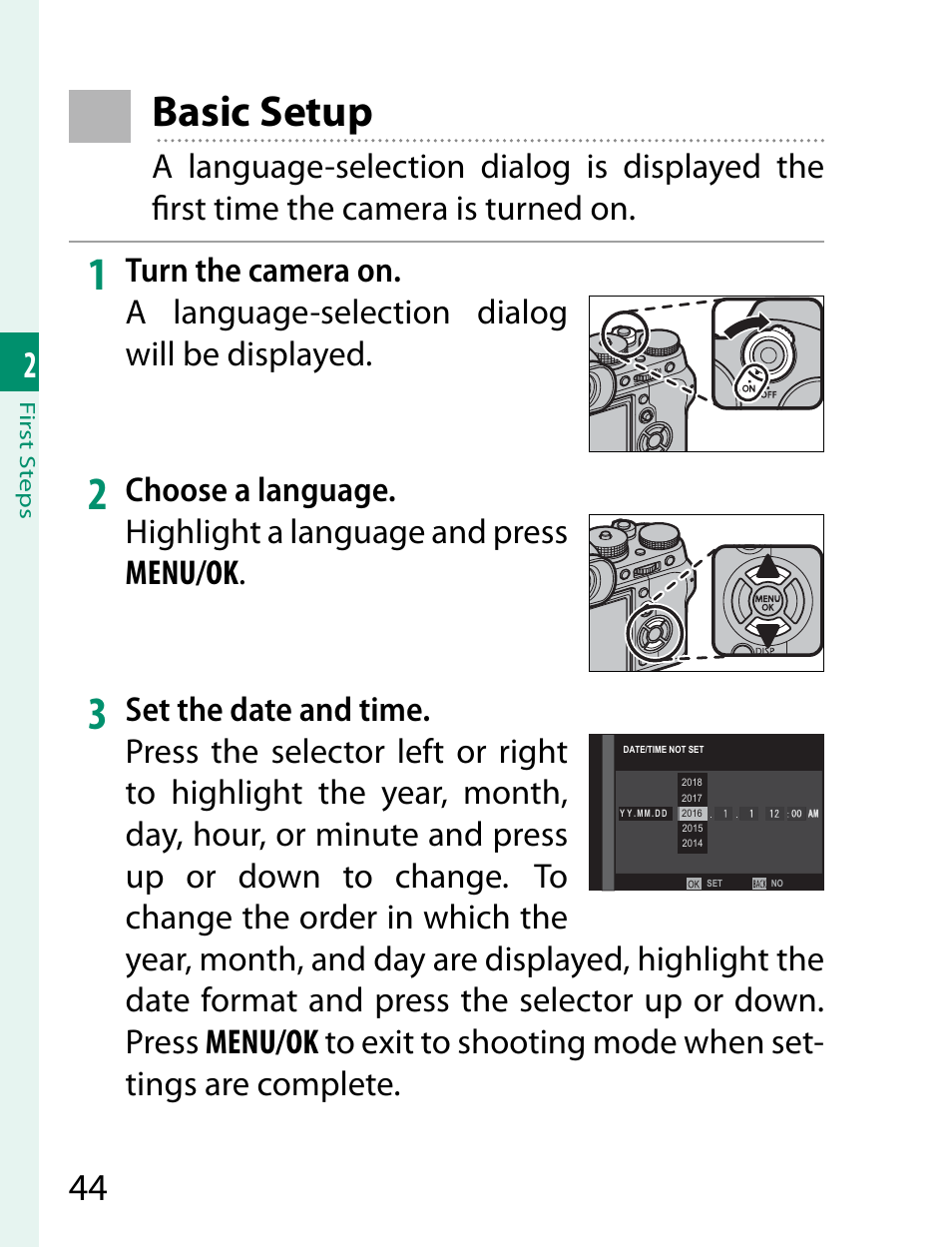 Basic setup | FujiFilm X-T2 User Manual | Page 66 / 368