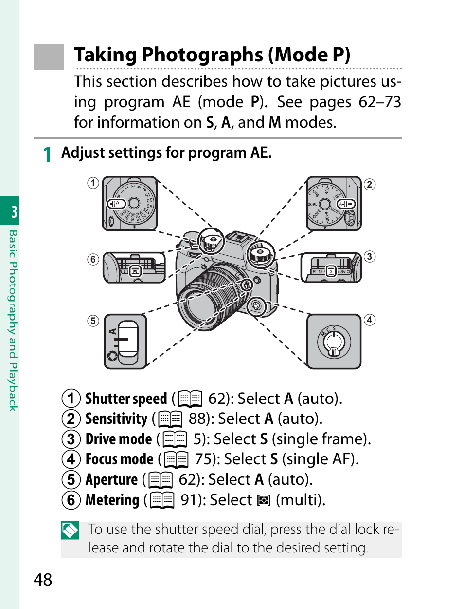 Taking photographs (mode p) | FujiFilm X-T2 User Manual | Page 70 / 368