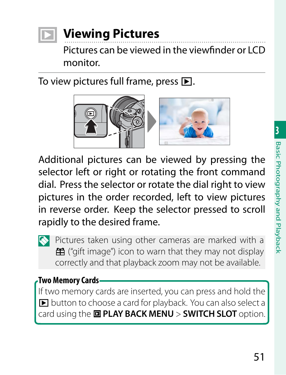 Viewing pictures | FujiFilm X-T2 User Manual | Page 73 / 368