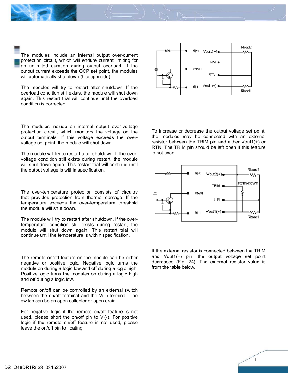 Features descriptions | Delta Electronics Q48DR User Manual | Page 10 / 14