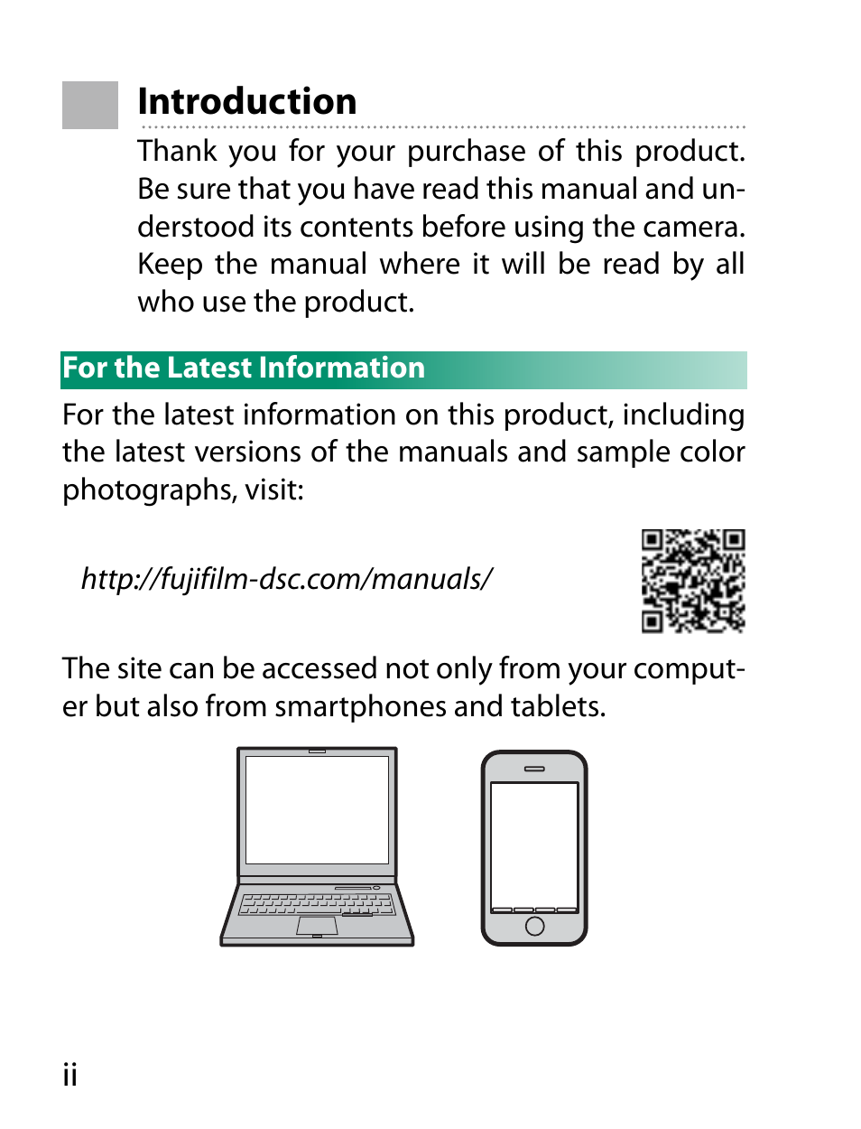 Introduction | FujiFilm X-T20 User Manual | Page 2 / 356