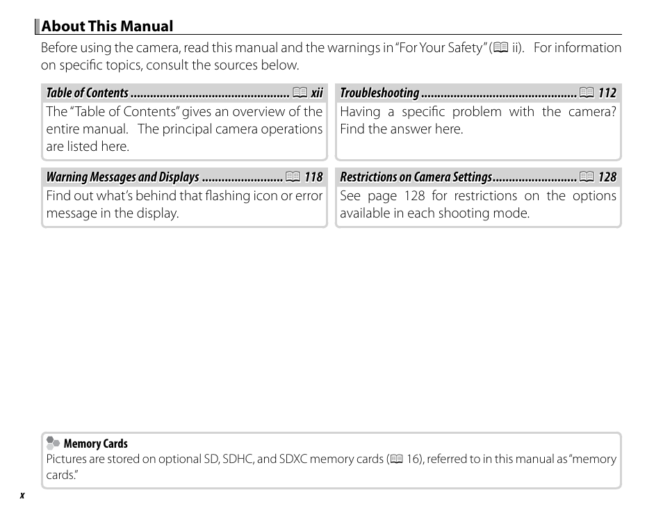 FujiFilm X-M1 User Manual | Page 10 / 148