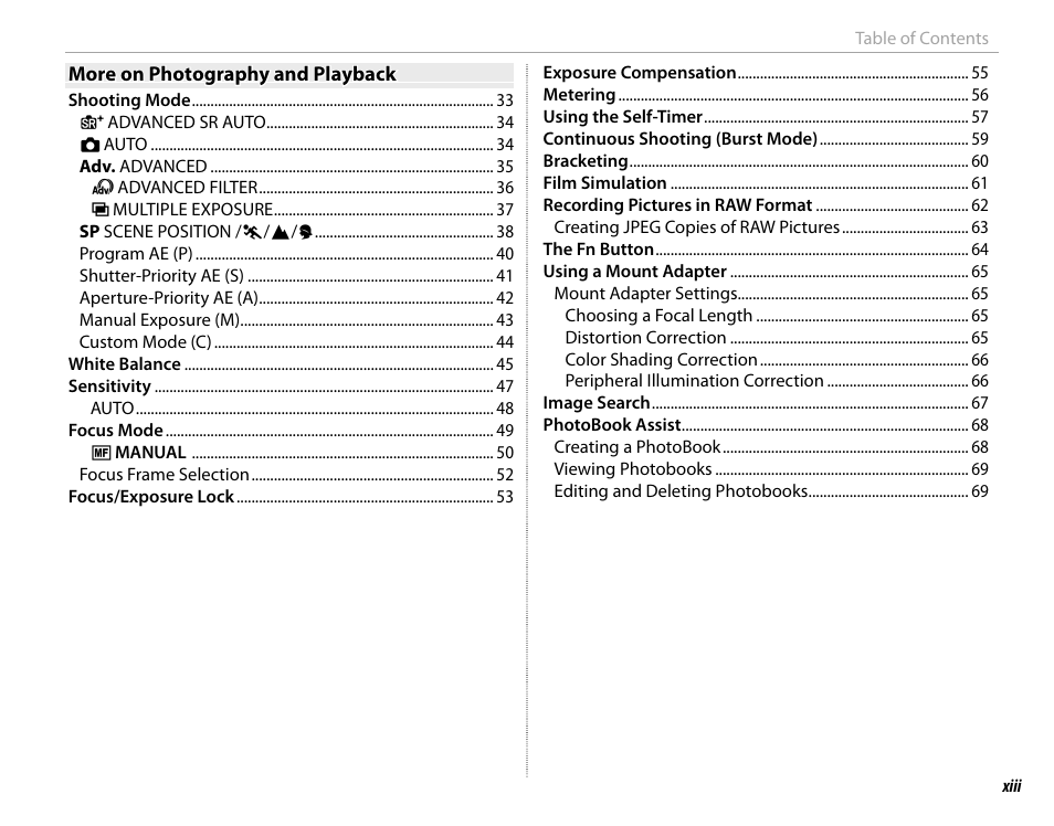 FujiFilm X-M1 User Manual | Page 13 / 148