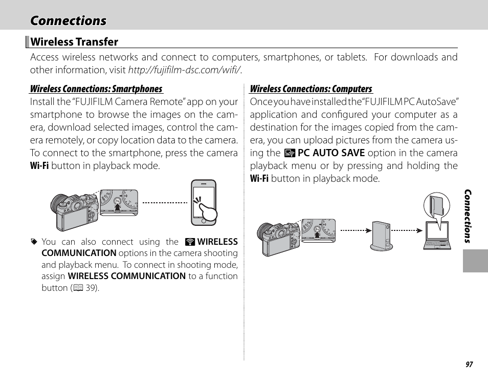 Connections | FujiFilm X-T1 User Manual | Page 113 / 152