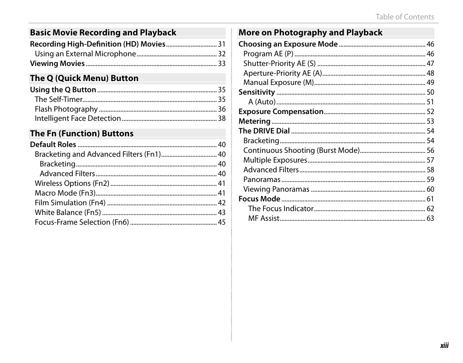 FujiFilm X-T1 User Manual | Page 13 / 152