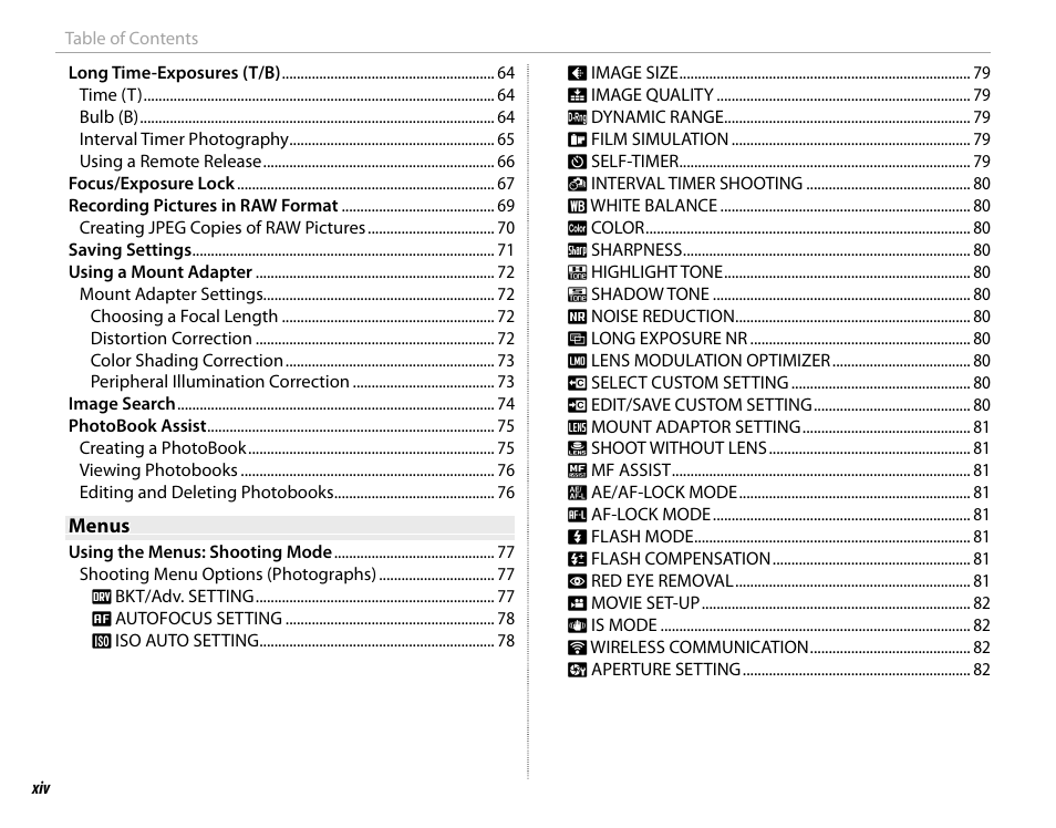 FujiFilm X-T1 User Manual | Page 14 / 152