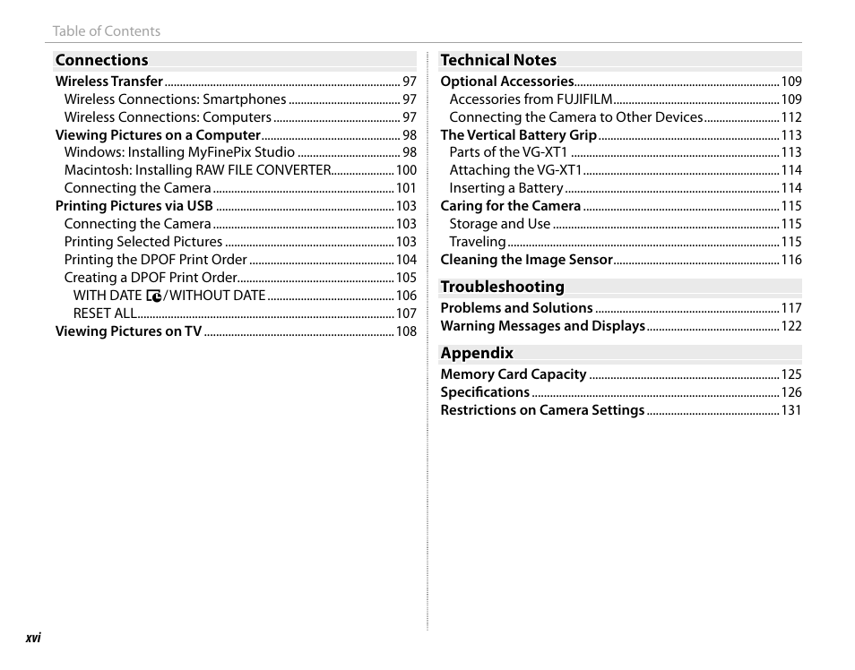 FujiFilm X-T1 User Manual | Page 16 / 152