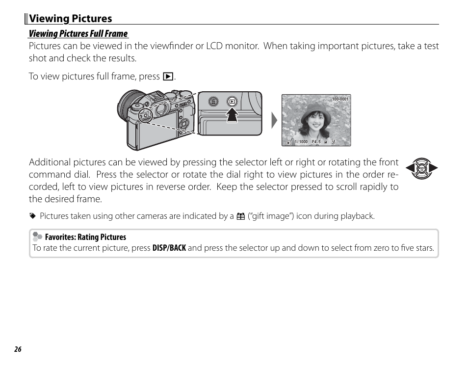 Viewing pictures | FujiFilm X-T1 User Manual | Page 42 / 152