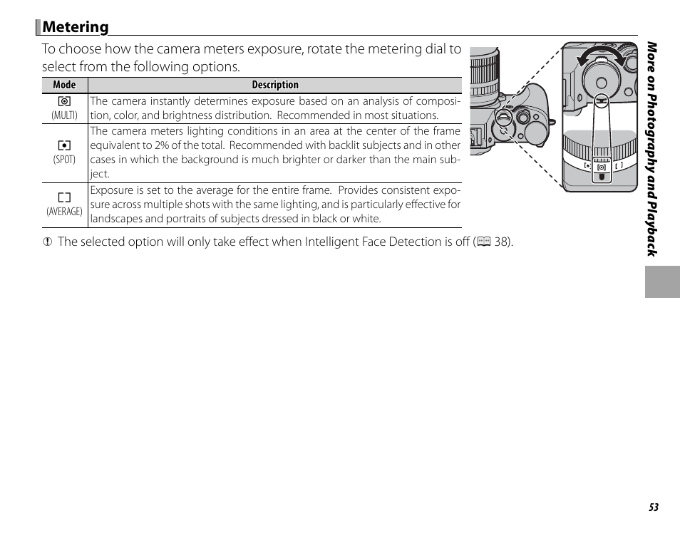 Metering | FujiFilm X-T1 User Manual | Page 69 / 152