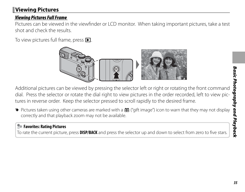 Viewing pictures | FujiFilm X100F User Manual | Page 51 / 188