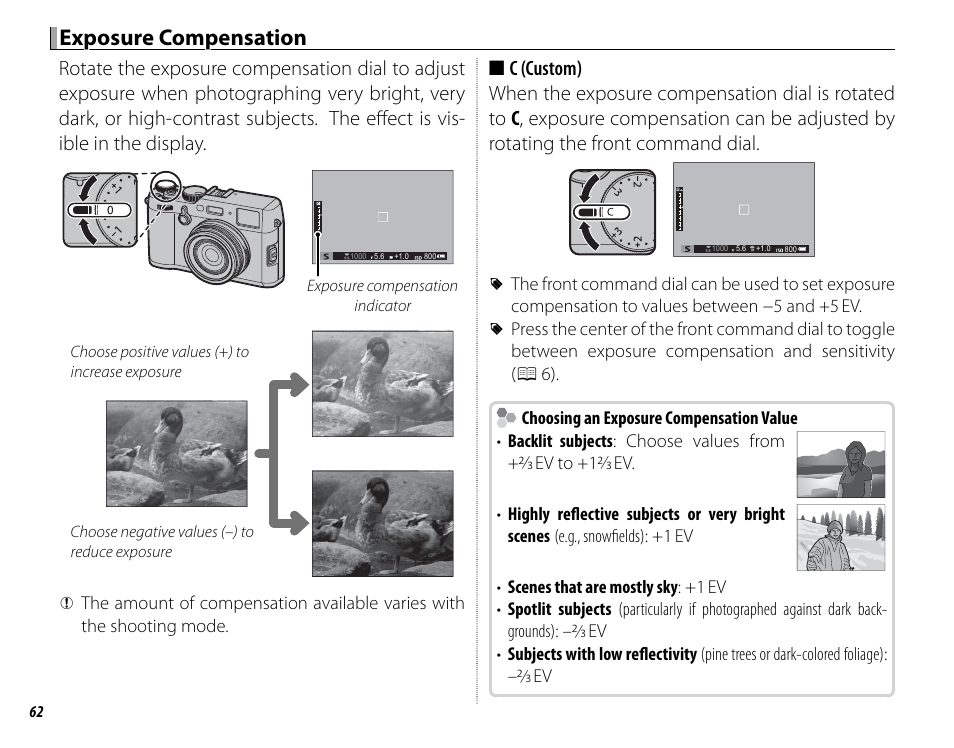 Exposure compensation | FujiFilm X100F User Manual | Page 78 / 188