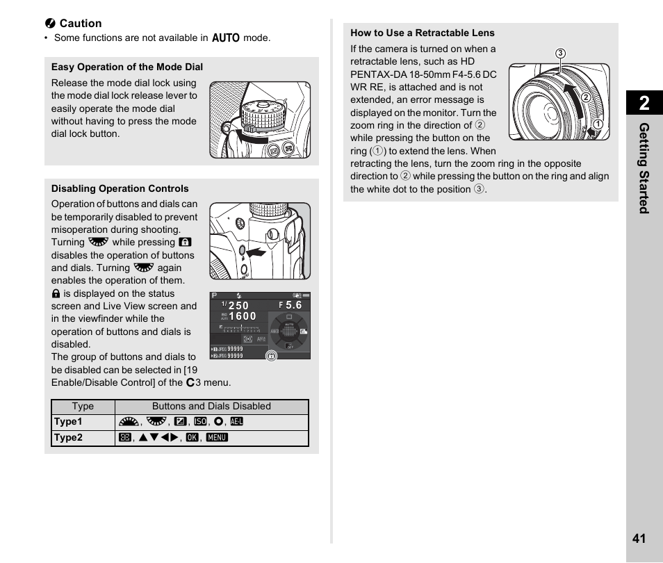 P.41, P.41), Getting started 41 | Ricoh Pentax К-1 User Manual | Page 43 / 140