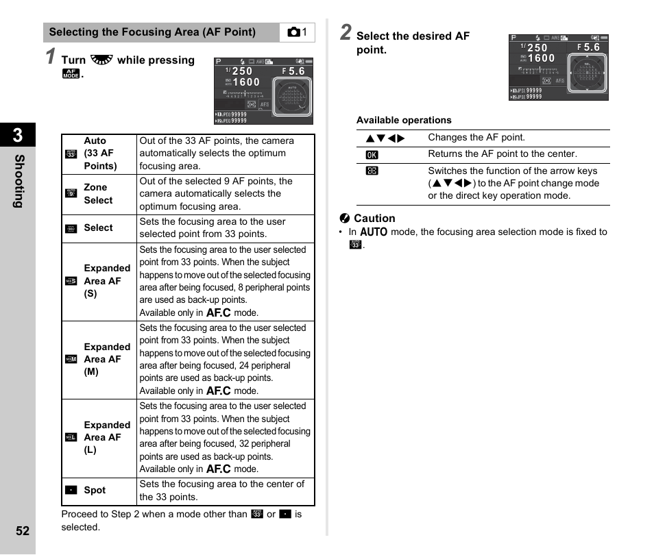 P.52), Int (p.52), P.52 | Shoo ting 52 | Ricoh Pentax К-1 User Manual | Page 54 / 140