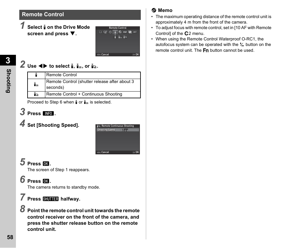 Remote control, P.58, P.58) | Ricoh Pentax К-1 User Manual | Page 60 / 140