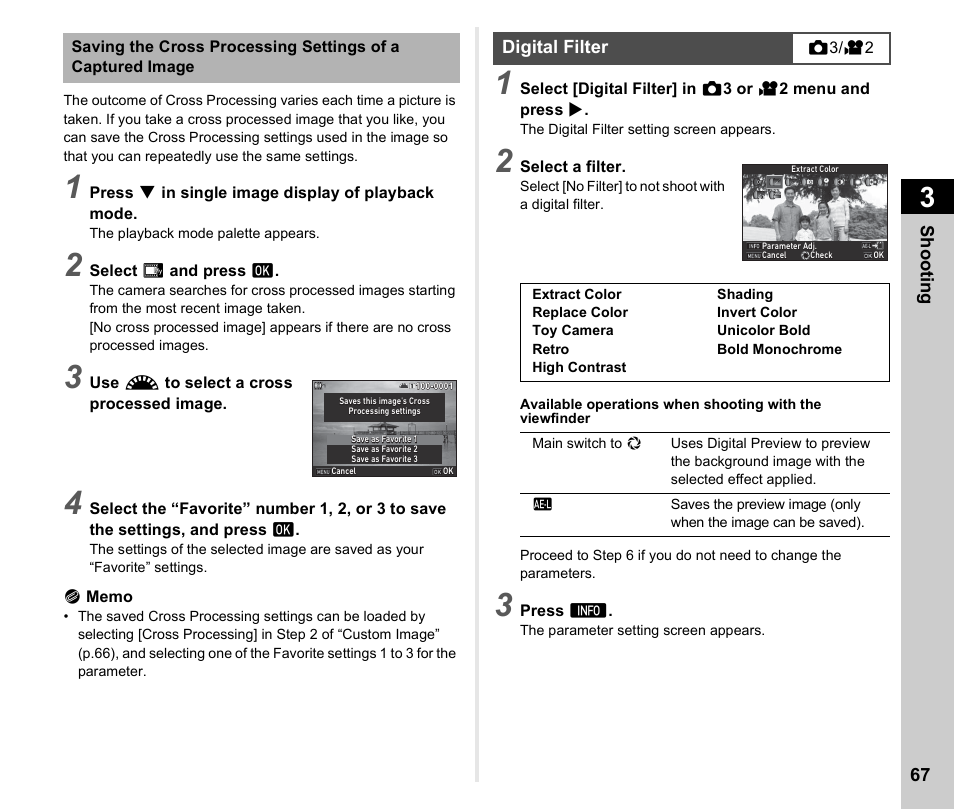 Digital filter, P.67), P.67 | Ricoh Pentax К-1 User Manual | Page 69 / 140