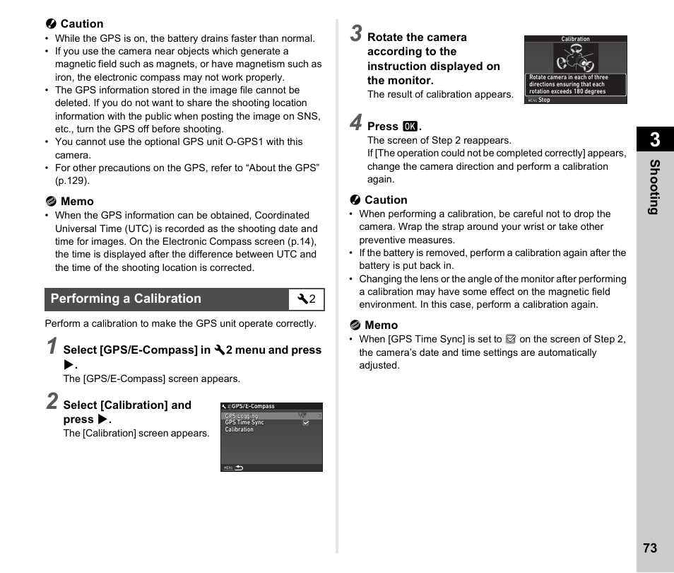 Performing a calibration | Ricoh Pentax К-1 User Manual | Page 75 / 140