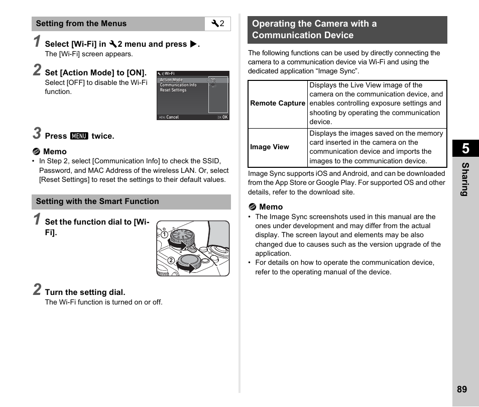 Operating the camera with a communication device, P.89 | Ricoh Pentax К-1 User Manual | Page 91 / 140