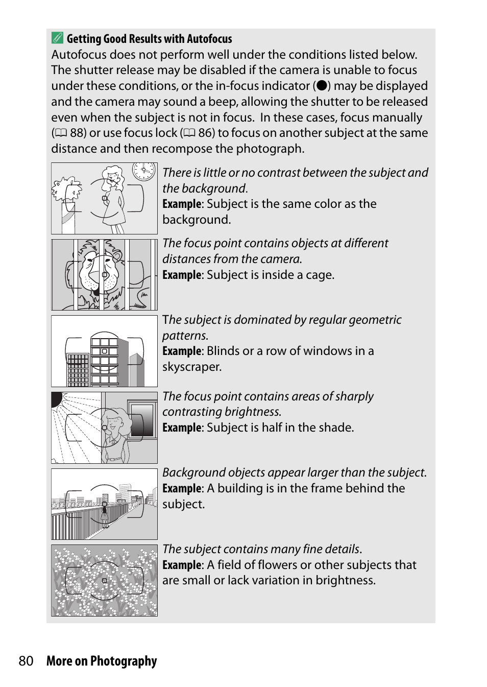 80 more on photography a | Nikon D5500 User Manual | Page 104 / 436