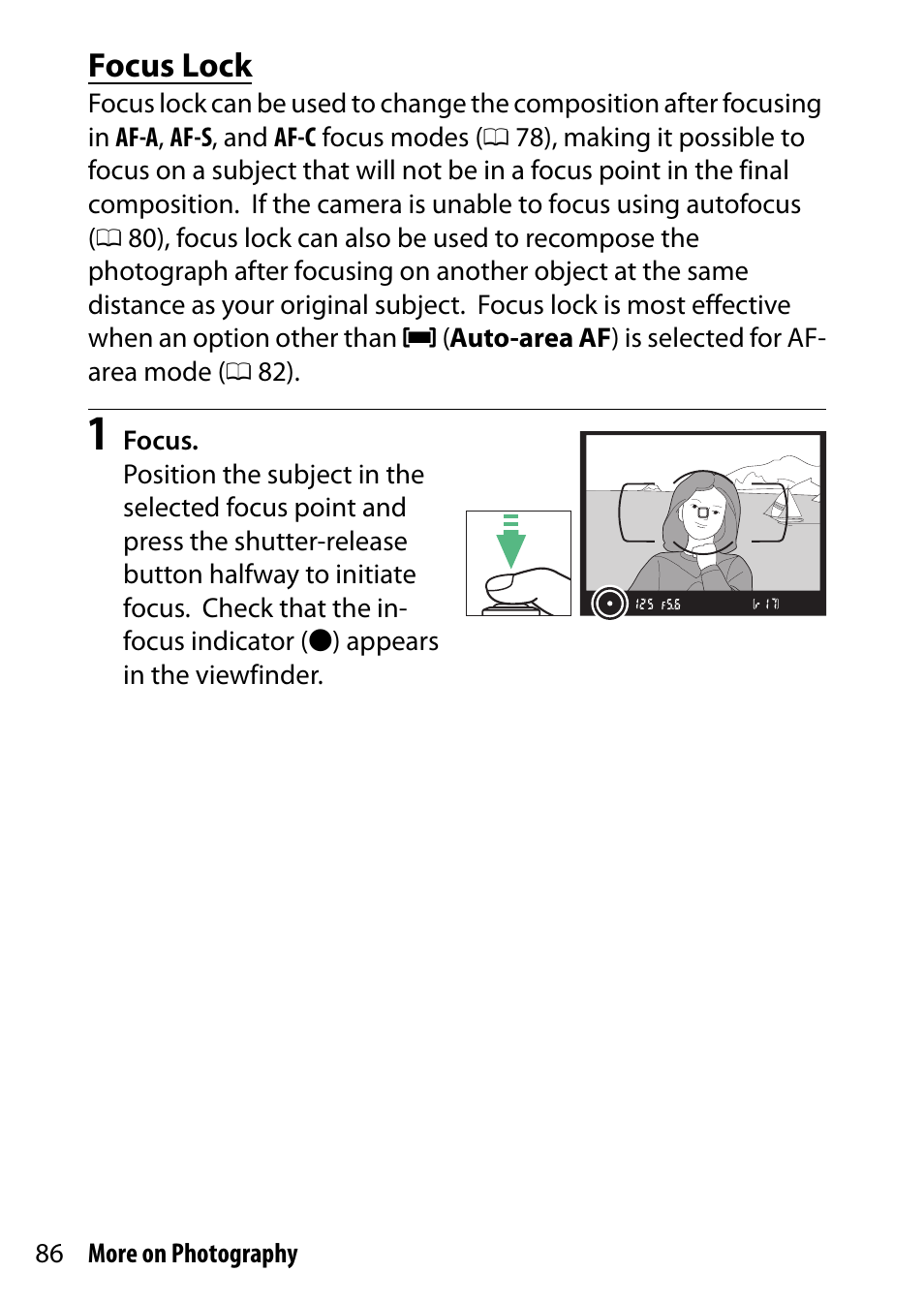 Focus lock | Nikon D5500 User Manual | Page 110 / 436