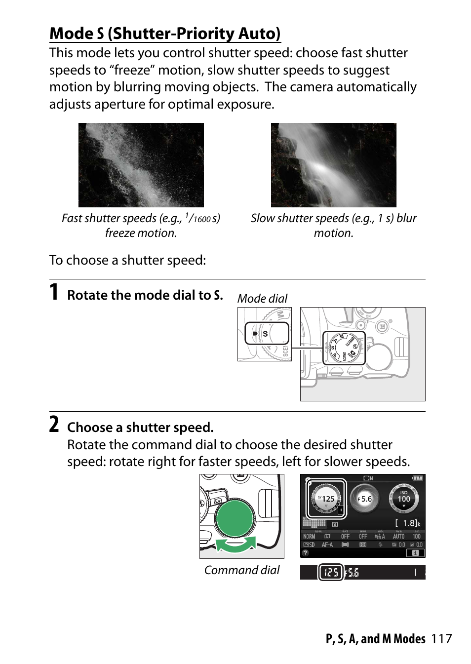 Mode s (shutter-priority auto) | Nikon D5500 User Manual | Page 141 / 436