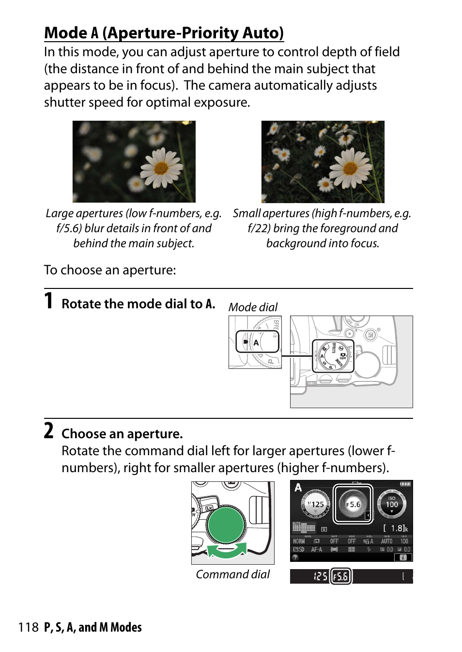 Mode a (aperture-priority auto) | Nikon D5500 User Manual | Page 142 / 436